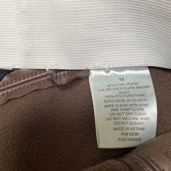 Faux leather legging Ci Sono women’s medium brown high waisted - Picture 3 of 6